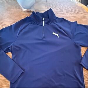 Men’s Puma Navy Blue Quarter-Zip Top with fleece inside